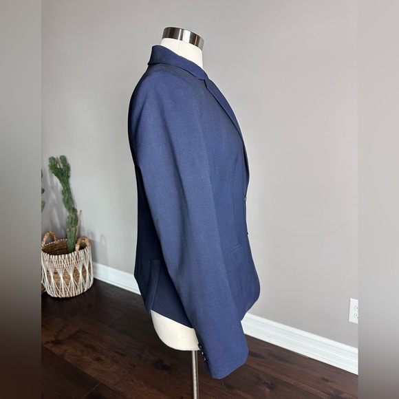 Banana Republic Blazer Wool Tailored Suit Jacket Navy Womens 12 - Picture 3 of 11